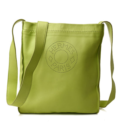 Hermes Lambskin Clou De Selle Pouch Kiwi 6 of 10