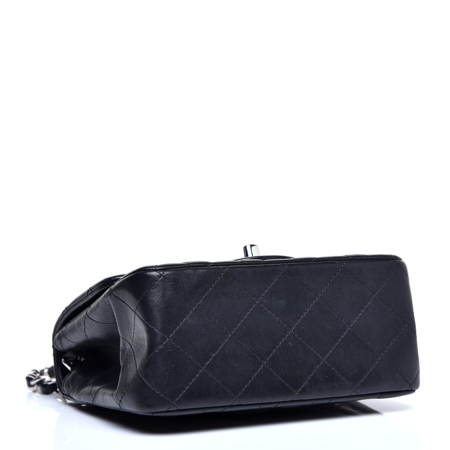 Lambskin Quilted Mini Square Flap Black