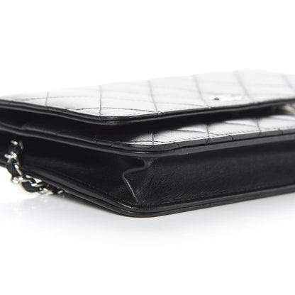 Chanel Lambskin Quilted Wallet On Chain WOC Black 10 of 15
