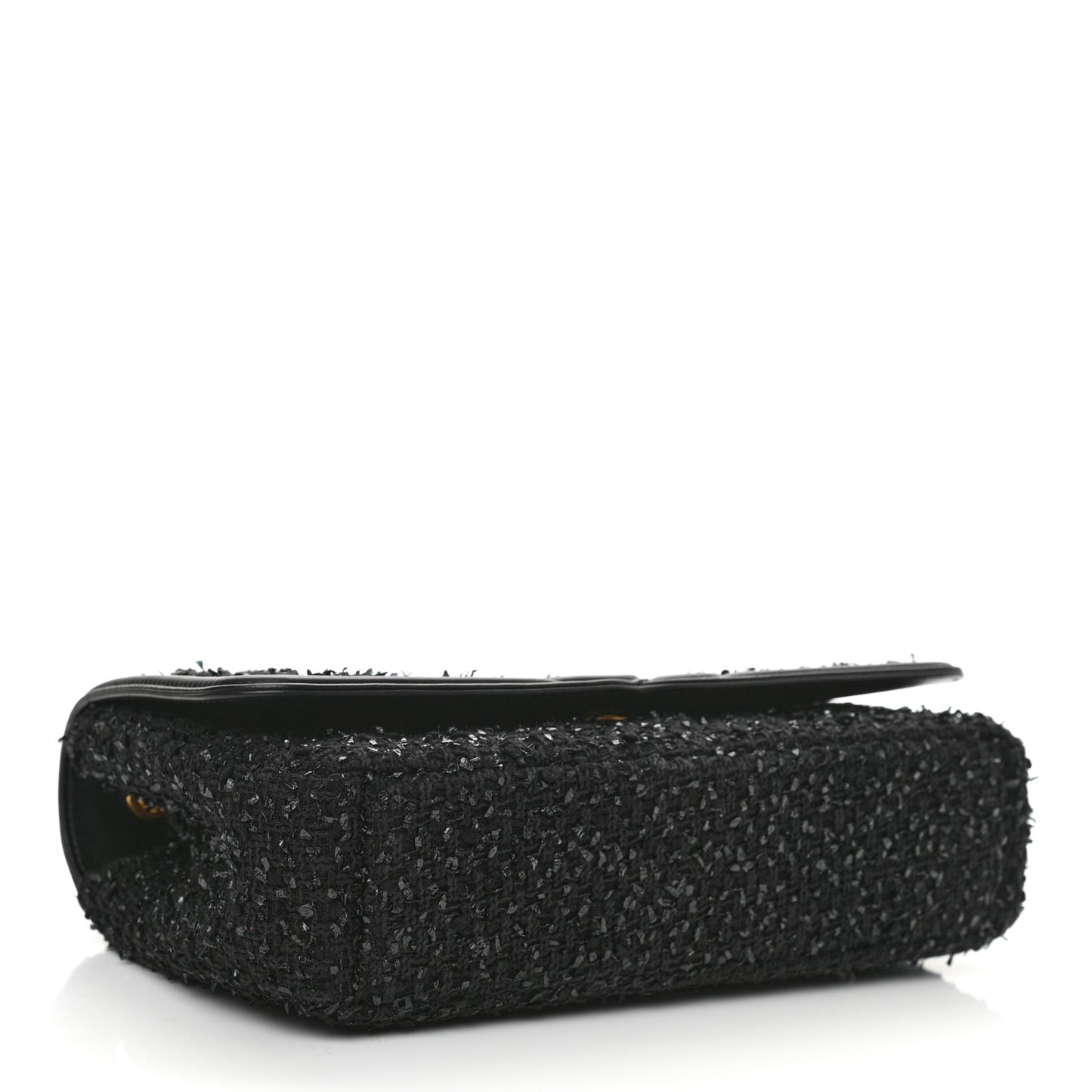 Tweed Calfskin Quilted Medium CC Filigree Flap Black