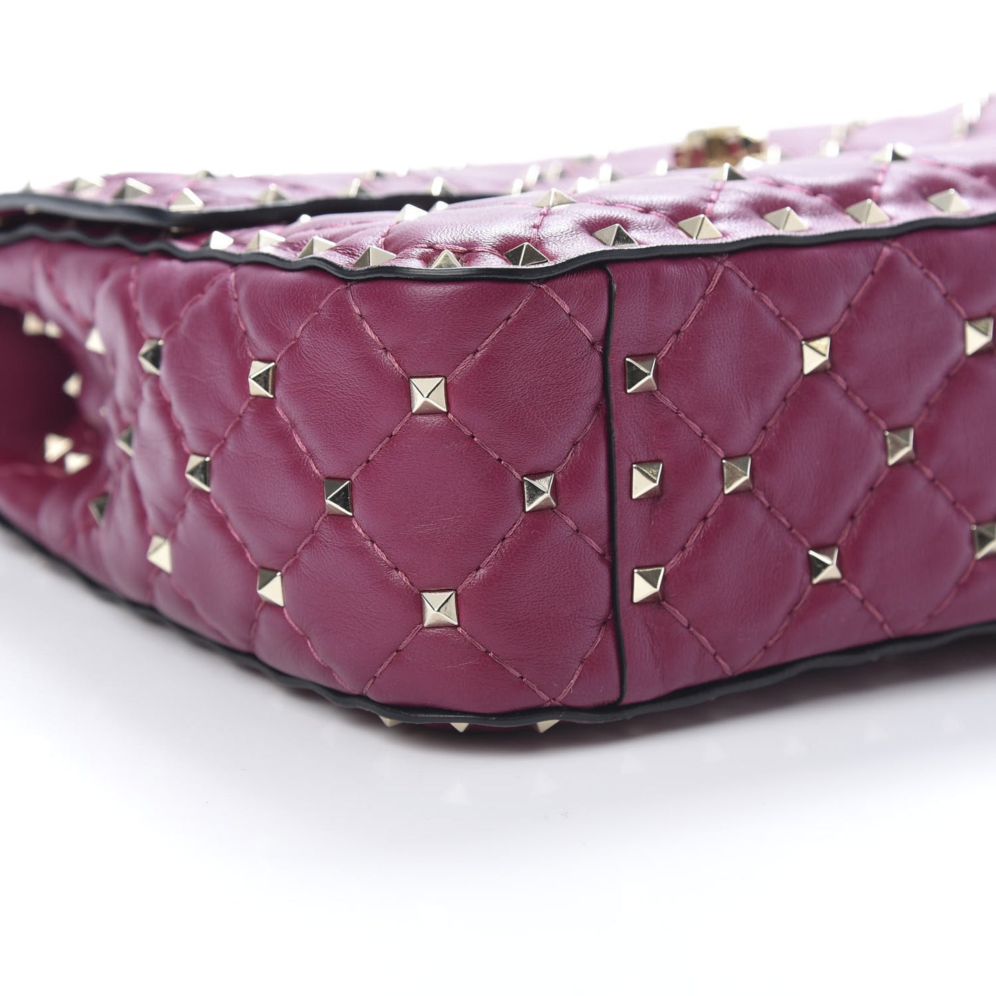 Nappa Medium Rockstud Spike Shoulder Bag Camelia