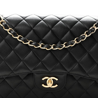 Chanel Caviar Quilted Jumbo Double Flap Black 8 of 10