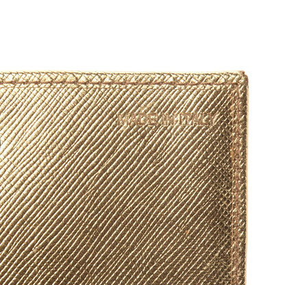 Prada Metallic Saffiano Card Holder Platino 6 of 9