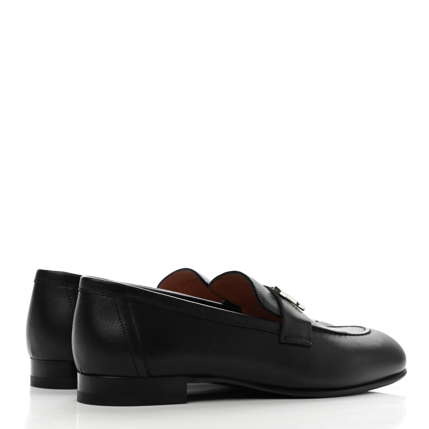 Hermes Goatskin Womens Paris Loafers 36.5 Black 4 of 9