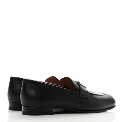 Hermes Goatskin Womens Paris Loafers 36.5 Black 4 of 9