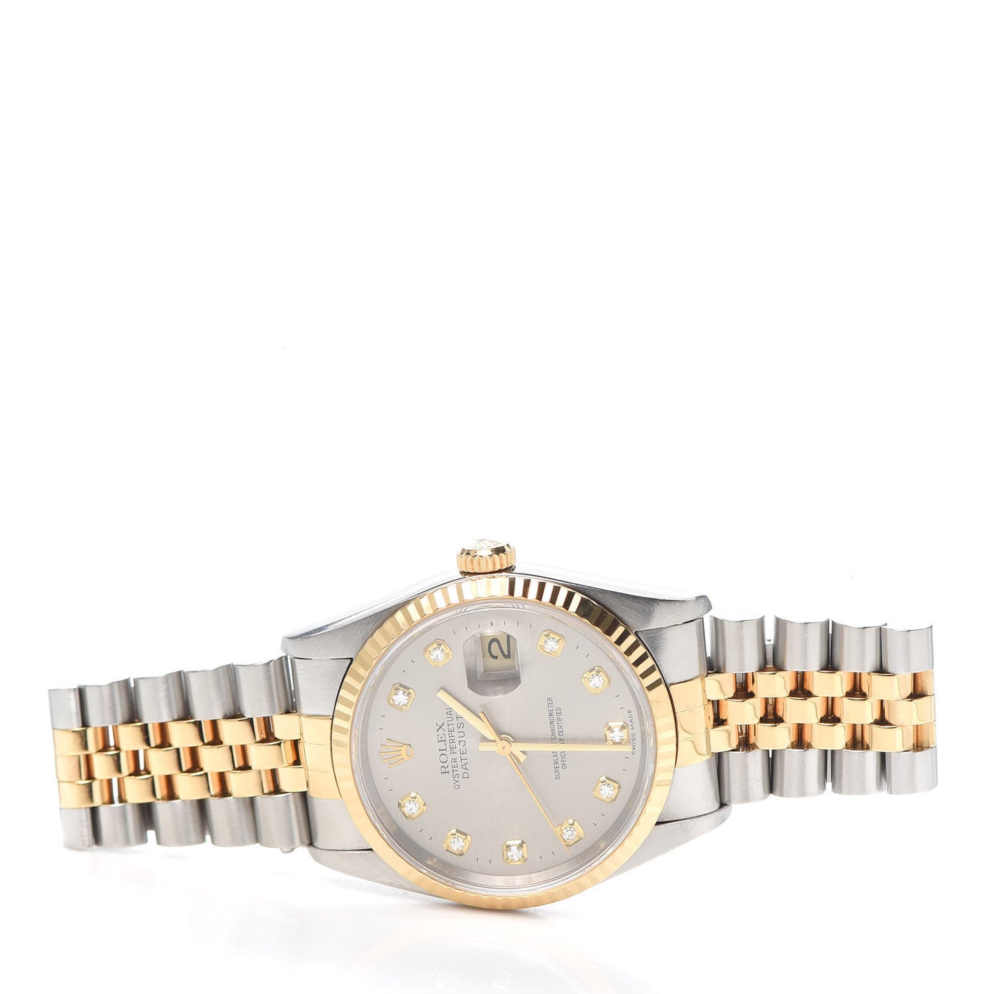 Stainless Steel 18K Yellow Gold Diamond 36mm Oyster Perpetual Datejust Watch Slate Jubilee 16233