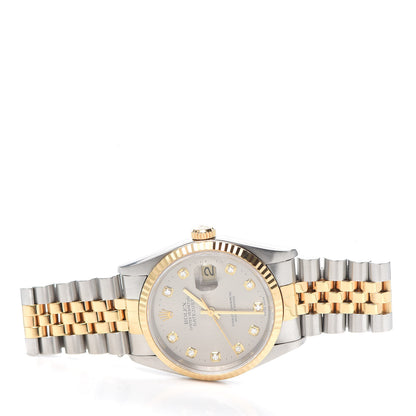 Rolex Stainless Steel 18K Yellow Gold Diamond 36mm Oyster Perpetual Datejust Watch Slate Jubilee 16233 2 of 5