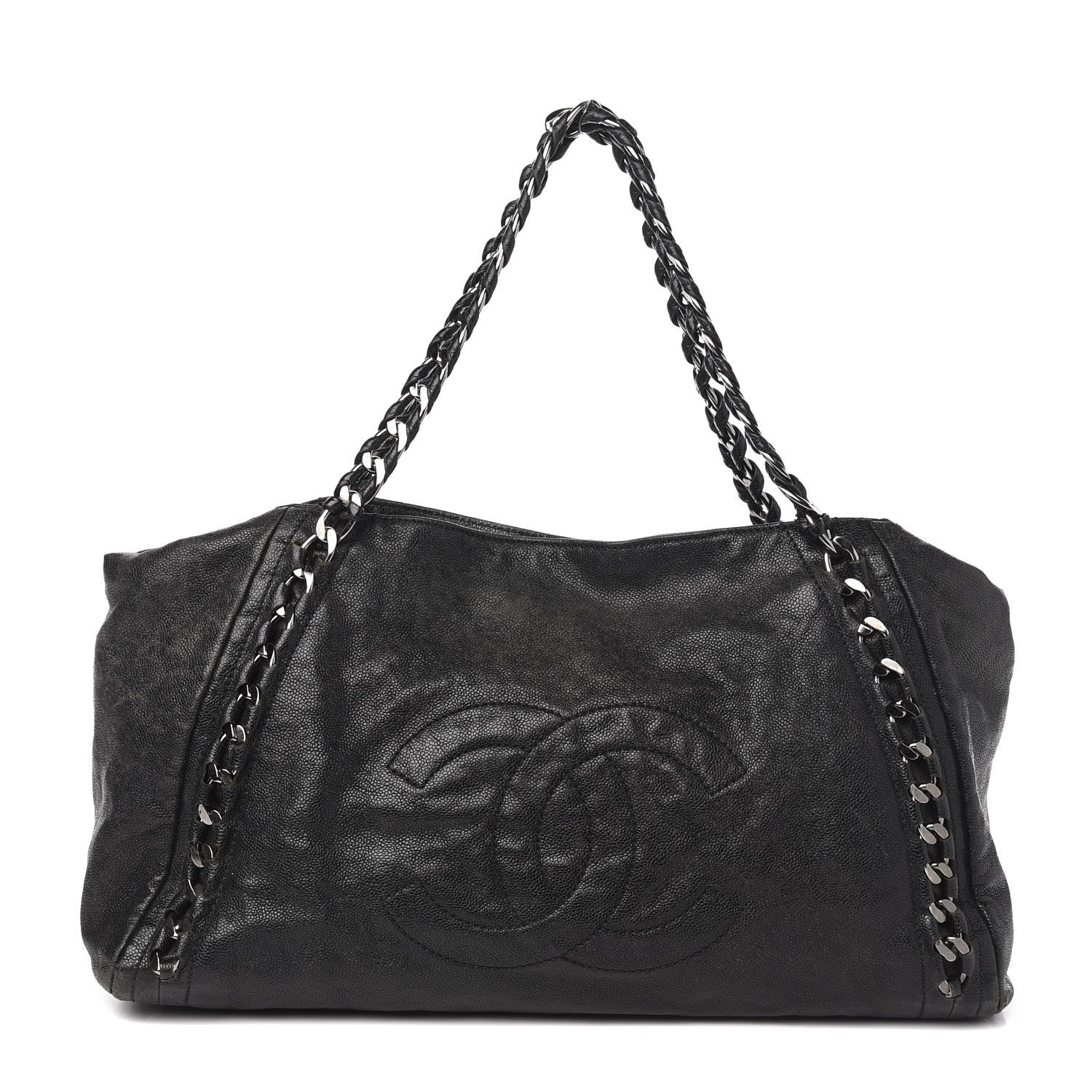 Chanel Glazed Caviar East West Modern Chain Tote Black 1 of 13