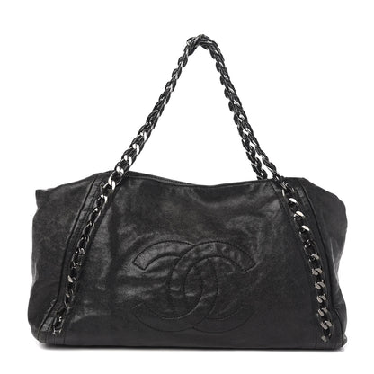 Chanel Glazed Caviar East West Modern Chain Tote Black 1 of 13