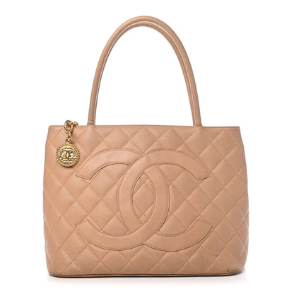 Chanel Caviar Quilted Medallion Tote Beige 1 of 10