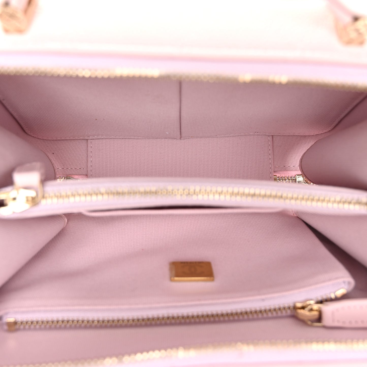 Caviar Quilted Top Handle Vanity Case Pink