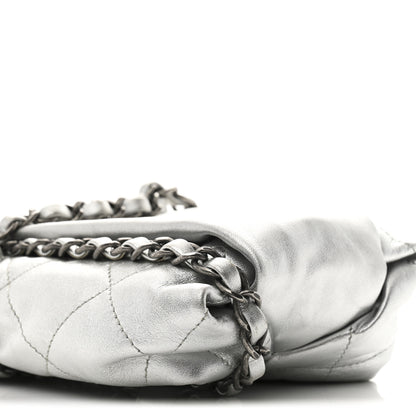 Chanel Metallic Calfskin Quilted Baluchon Silver 10 of 11