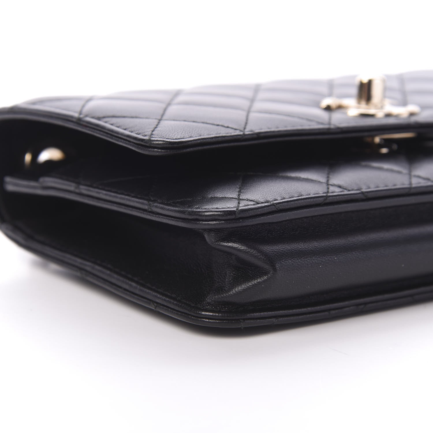 Chanel Lambskin Quilted Trendy CC Wallet On Chain WOC Black 10 of 13