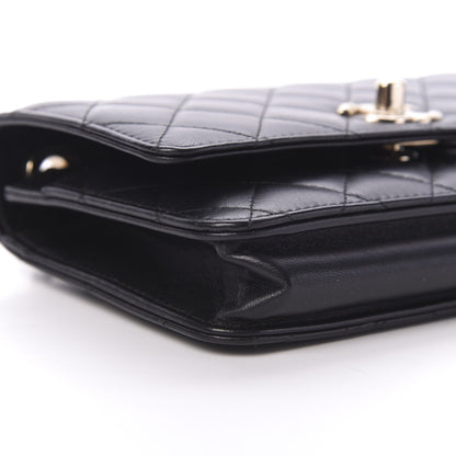 Chanel Lambskin Quilted Trendy CC Wallet On Chain WOC Black 10 of 13