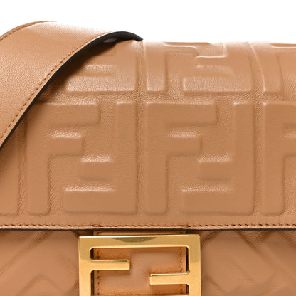 Fendi Nappa FF 1974 Embossed Baguette Miele Scuro 8 of 10