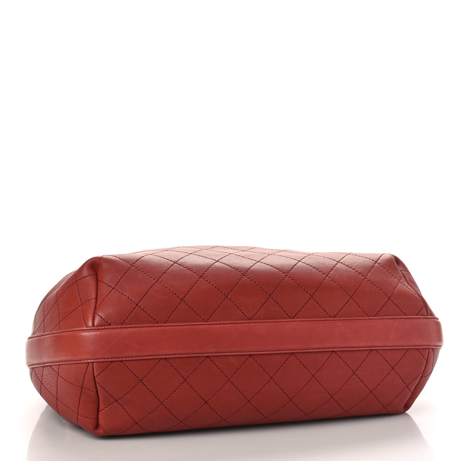Chanel Calfskin Stitched Large Drawstring CC Bag Burgundy 4 of 9
