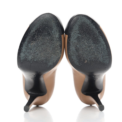 Chanel Lambskin Cap Toe CC Pumps 35 Beige Black 5 of 12