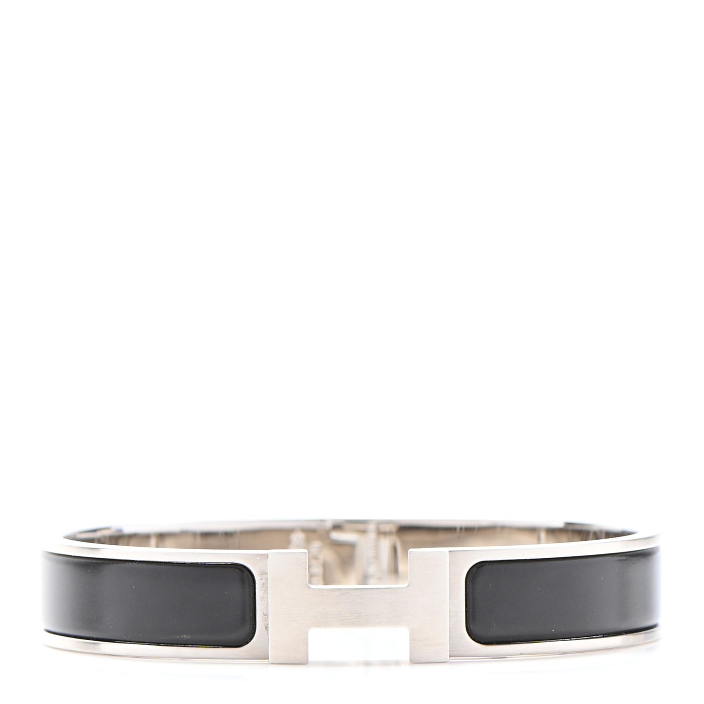 Matte Enamel Narrow Clic Clac HH Bracelet GM Black