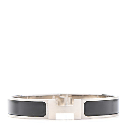 Hermes Matte Enamel Narrow Clic Clac HH Bracelet GM Black 1 of 4