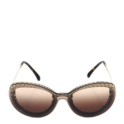 Chanel Acetate Metal Pearl Butterfly Sunglasses 4236-H Brown 2 of 7