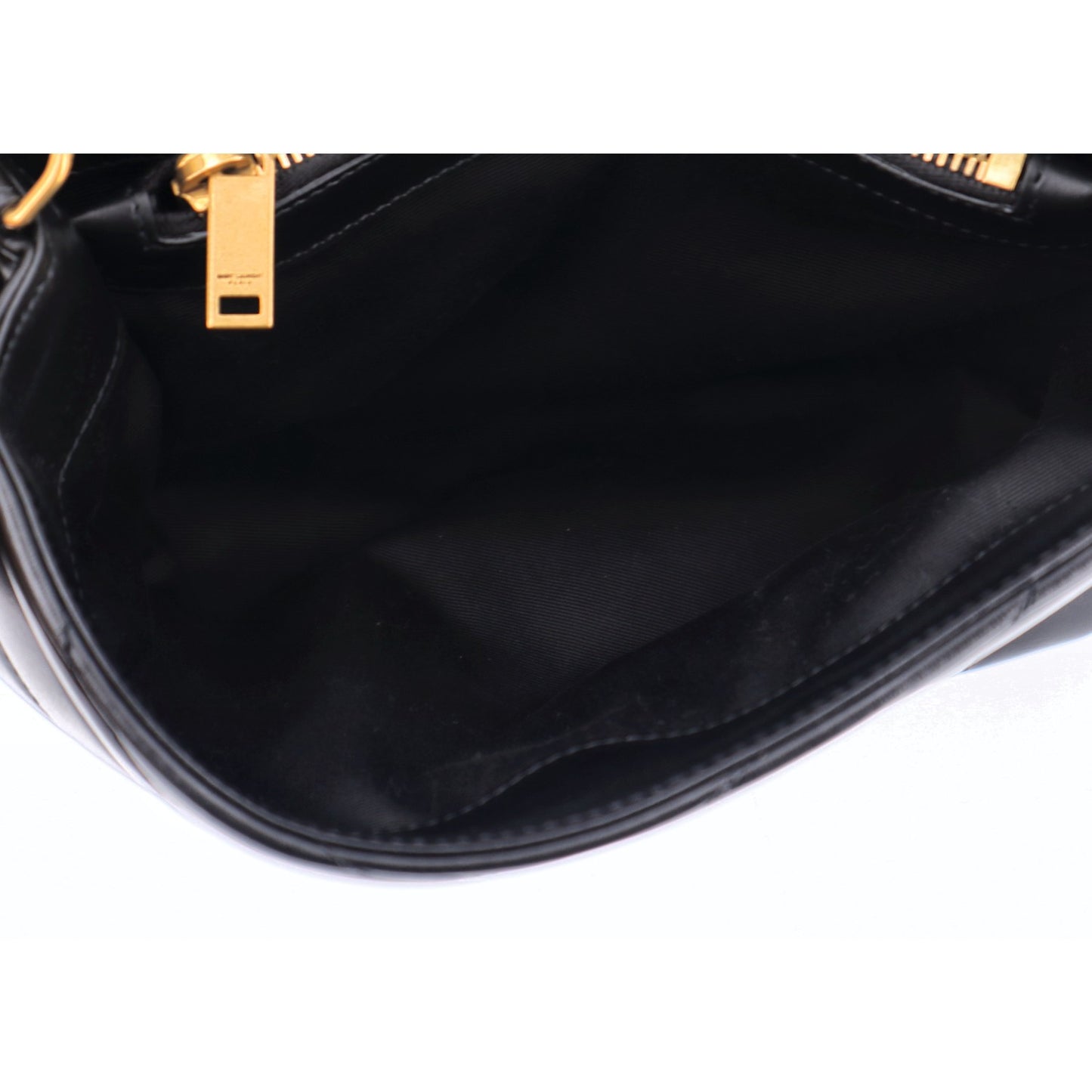 Calfskin Y Quilted Monogram Small Loulou Chain Satchel Black