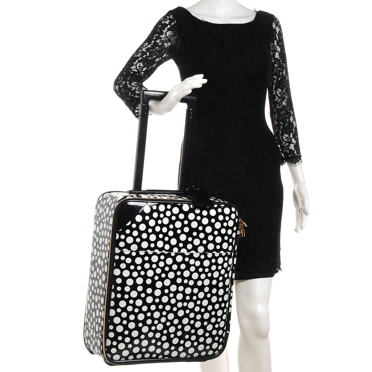 Louis Vuitton Vernis Kusama Infinity Dots Pegase Suitcase 45 Black 2 of 9