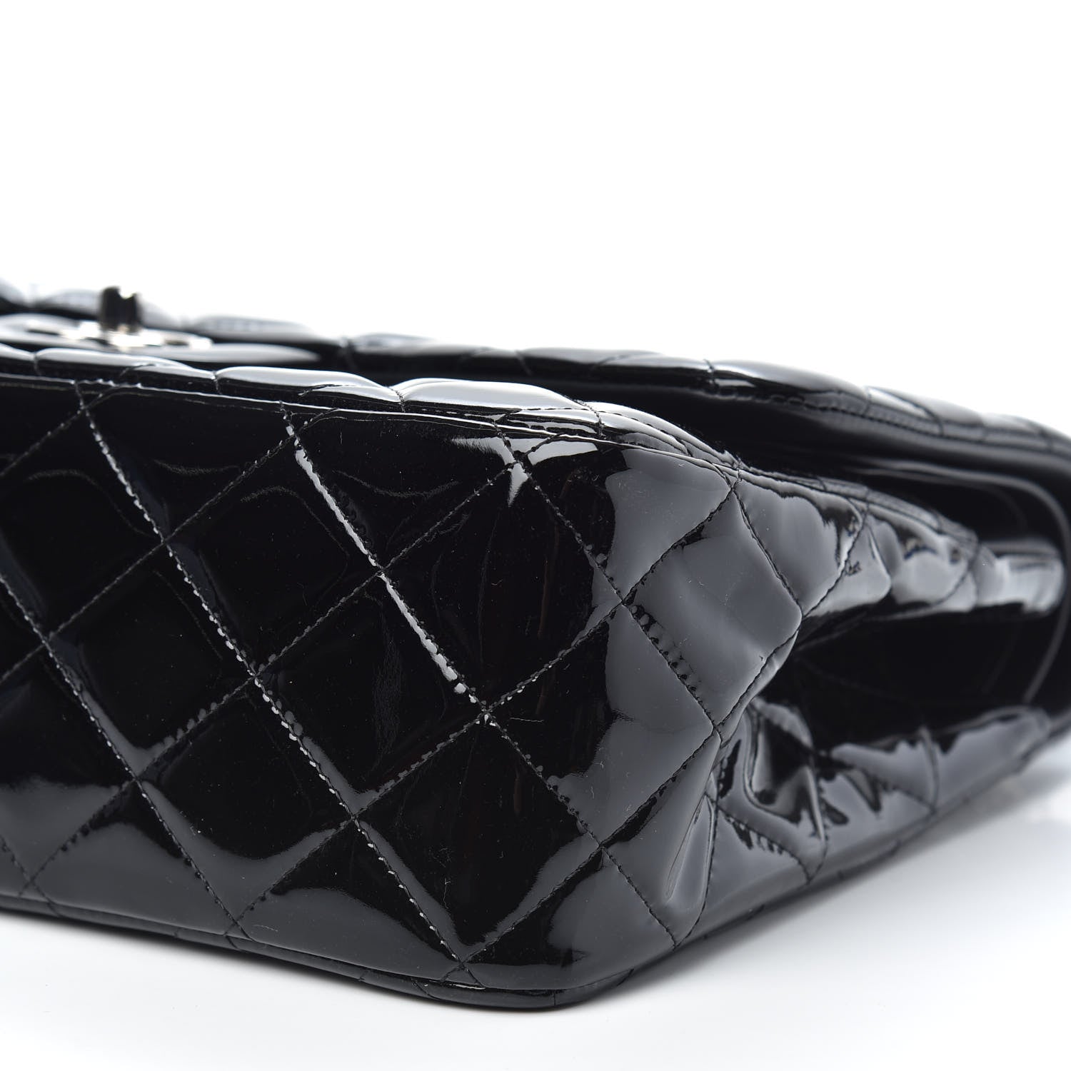 Chanel Patent Quilted Jumbo Double Flap Black 9 of 11