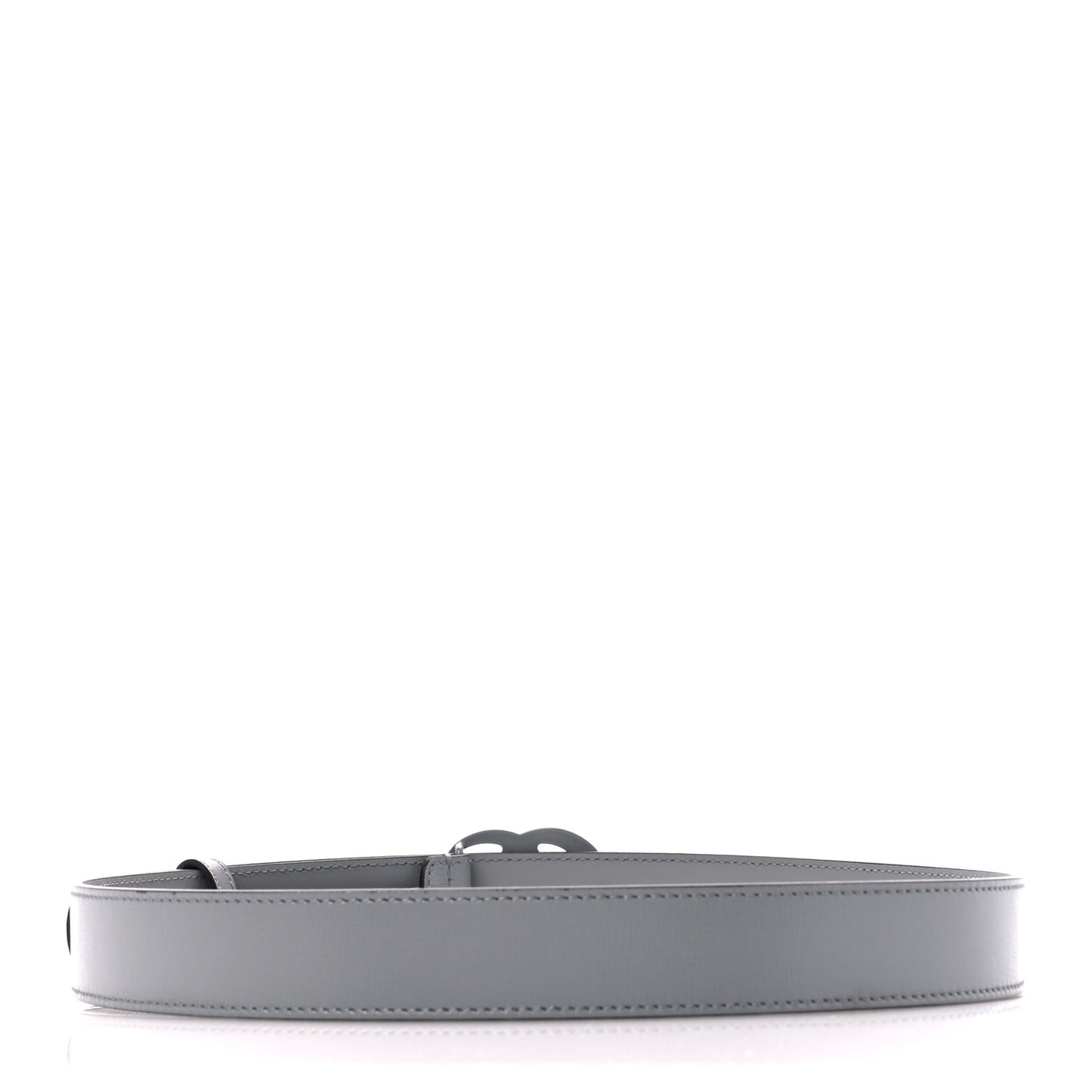 Azalea Calfskin Enamel Monochrome Double G 30mm Belt 80 32 Deep Grey