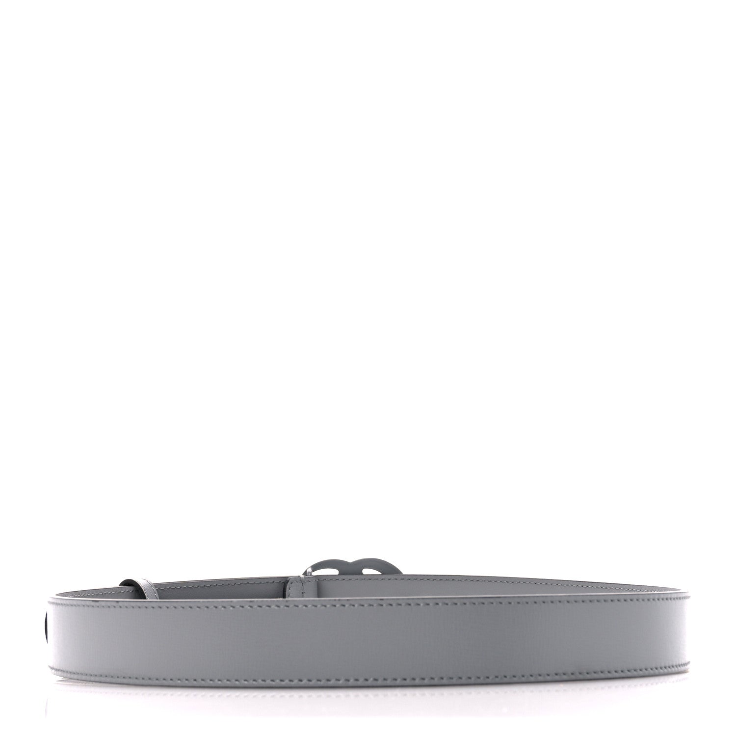 Gucci Azalea Calfskin Enamel Monochrome Double G 30mm Belt 80 32 Deep Grey 2 of 4