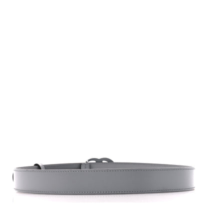 Gucci Azalea Calfskin Enamel Monochrome Double G 30mm Belt 80 32 Deep Grey 2 of 4