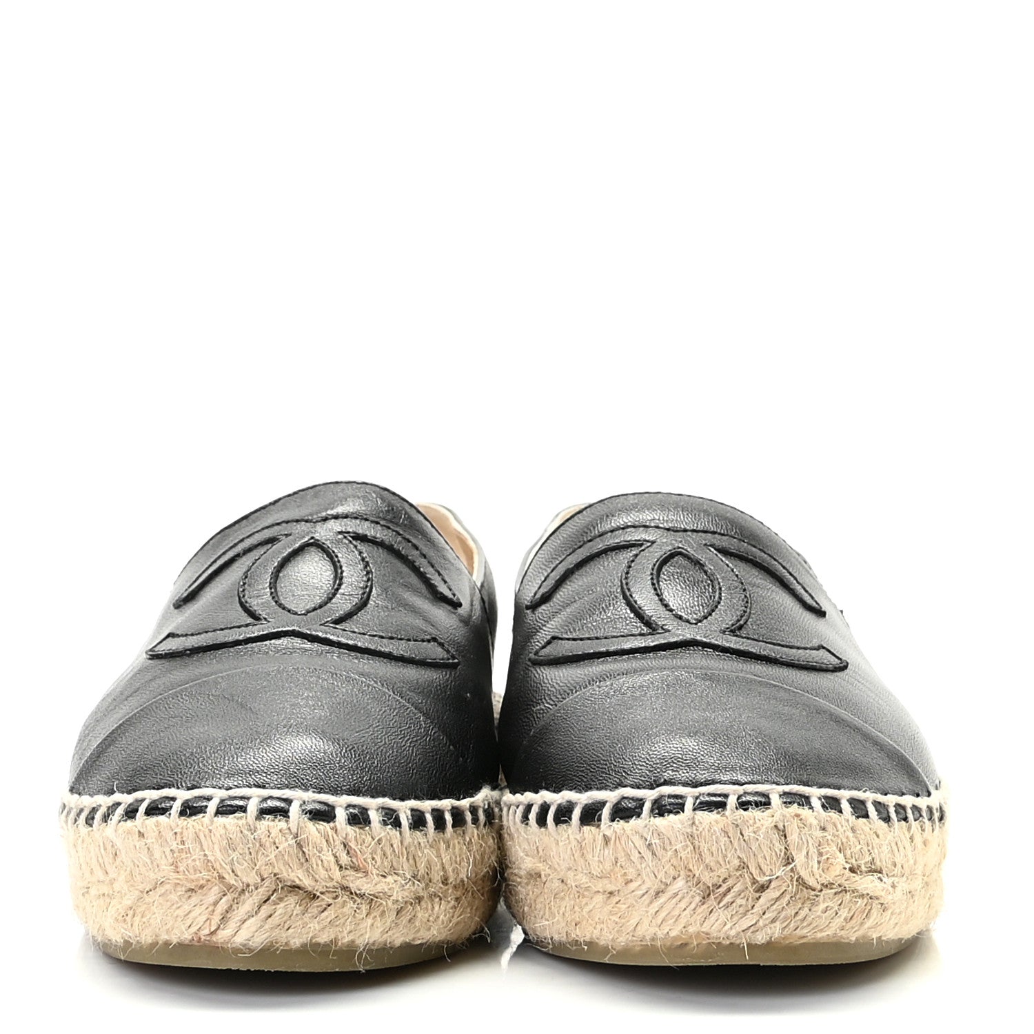 Chanel Lambskin CC Espadrilles 36 Black 5 of 24