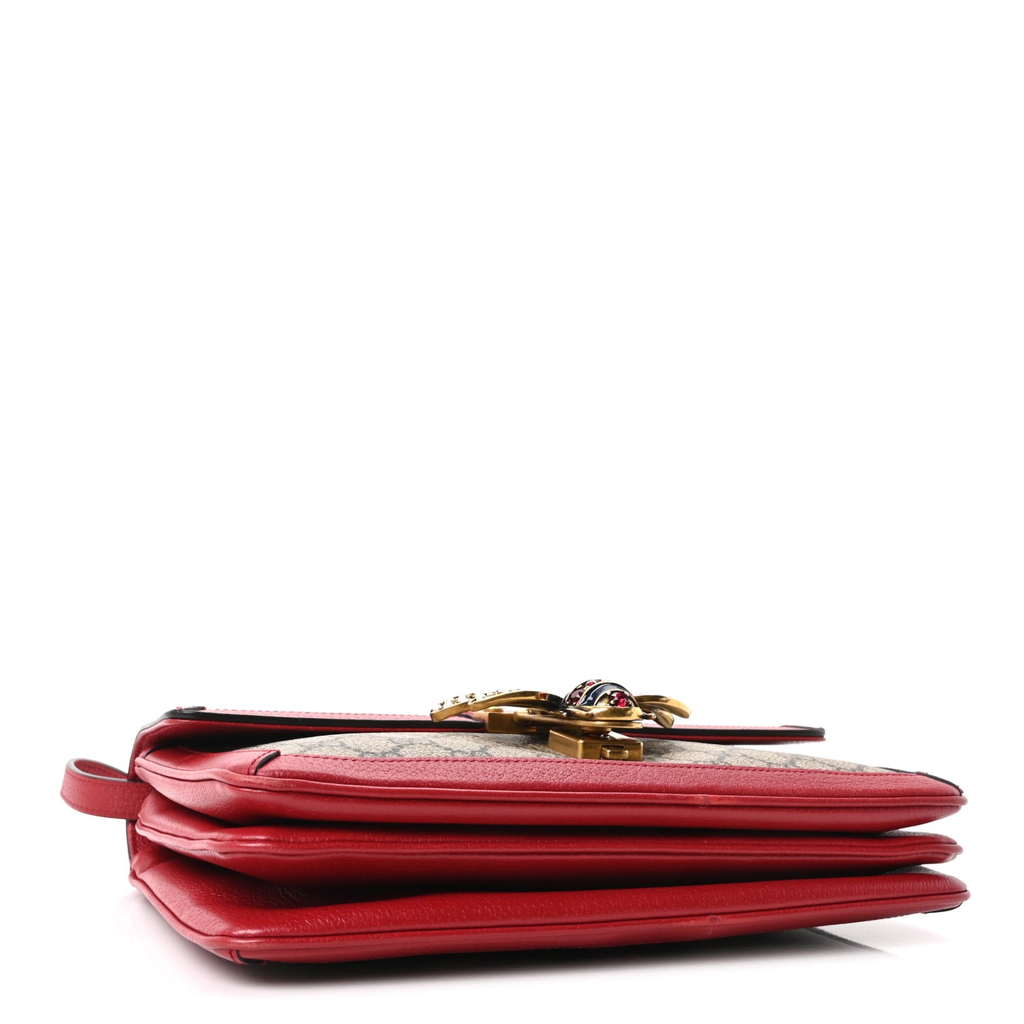 GG Supreme Monogram Medium Queen Margaret Shoulder Bag Red