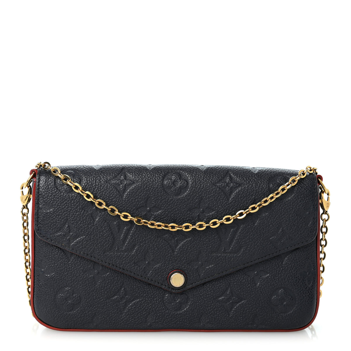 Empreinte Pochette Felicie Chain Wallet Marine Rouge