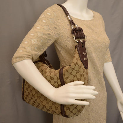 Gucci Monogram Techno Horsebit Medium Hobo Brown 2 of 8