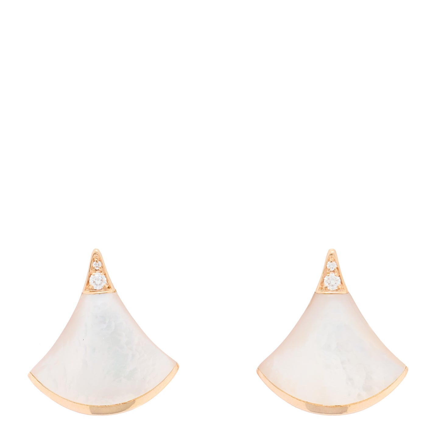 18K Rose Gold Diamond Mother of Pearl Divas' Dream Stud Earrings