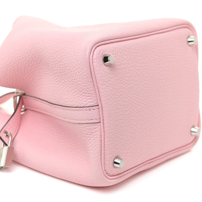 Hermes Taurillon Clemence Picotin Lock 18 PM Rose Sakura 8 of 11