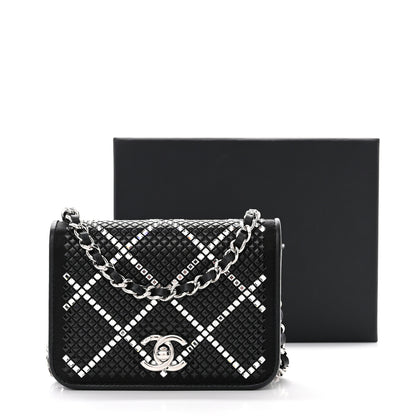 Chanel Lambskin Crystal Quilted Mini Chain Belt Bag Black 3 of 11