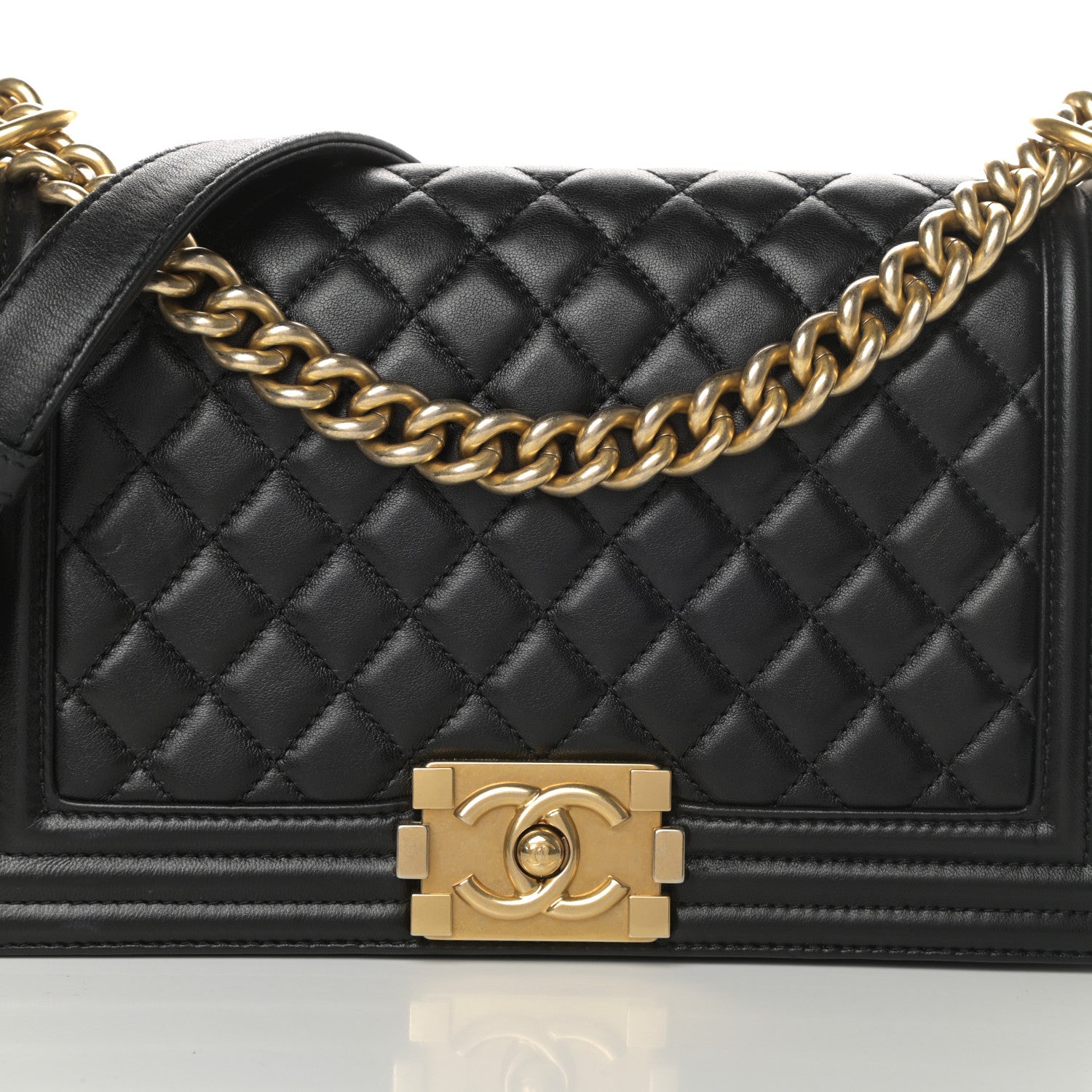 Chanel Lambskin Quilted Medium Boy Flap Black 8 of 17