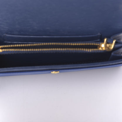 Prada Saffiano Nylon Metal Wristlet Wallet Bleuette 5 of 10