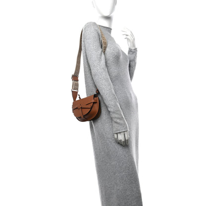 Loewe Calfskin Jacquard Mini Gate Dual Bag Tan 2 of 9