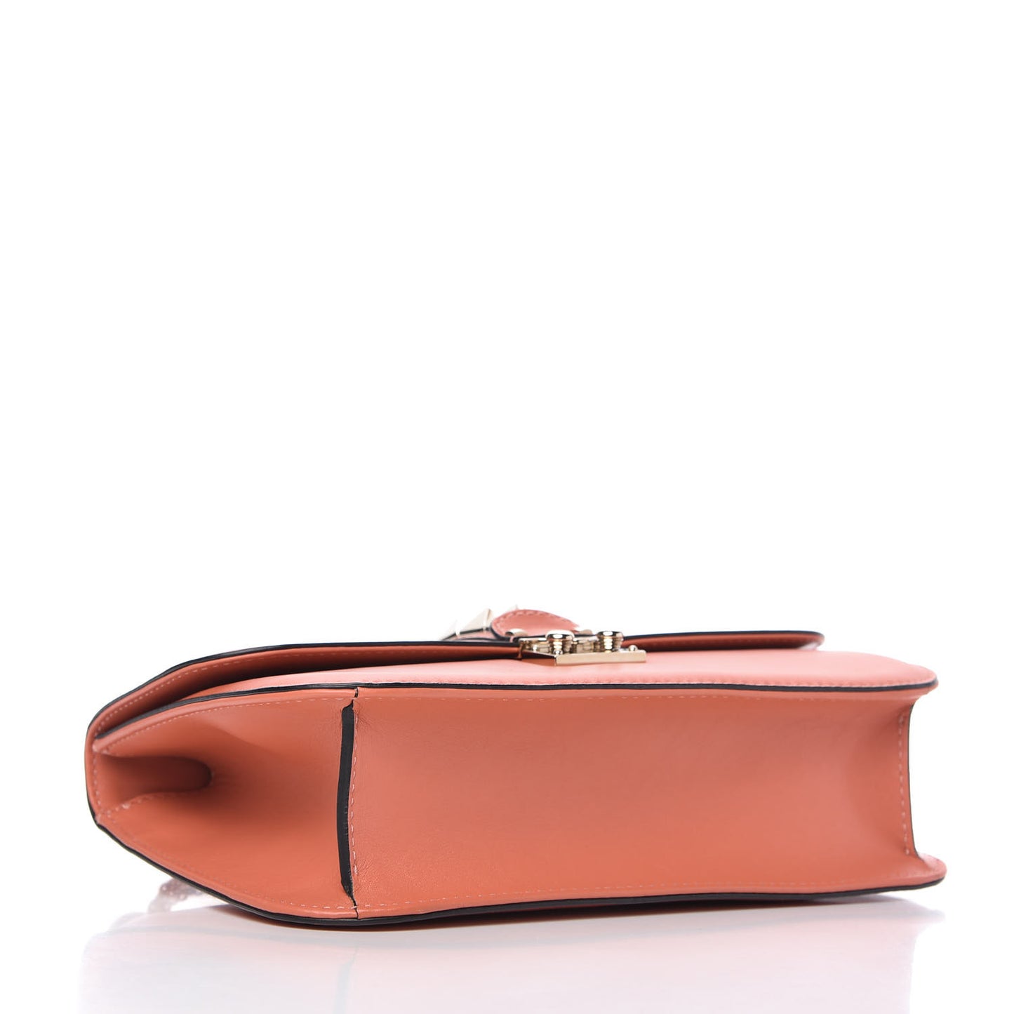 Vitello Medium Glam Lock Rockstud Flap Coral