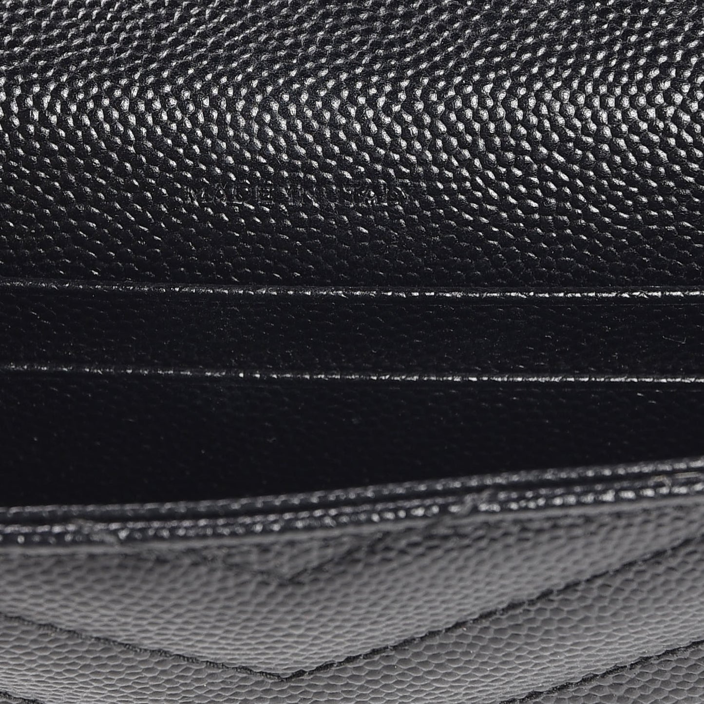 Grain De Poudre Matelasse Chevron Small Monogram Envelope Wallet Black