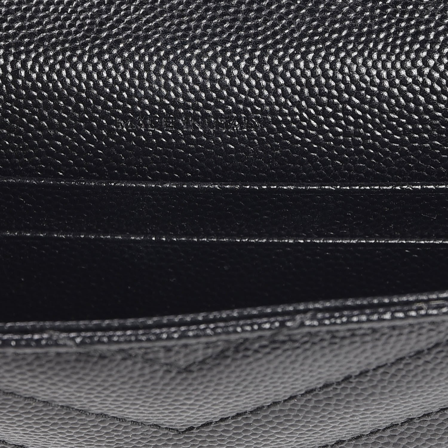 Saint Laurent Grain De Poudre Matelasse Chevron Small Monogram Envelope Wallet Black 7 of 7
