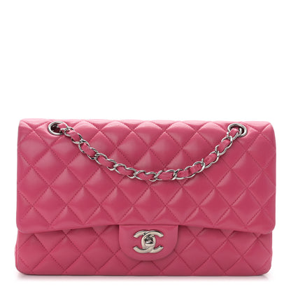 Chanel Lambskin Quilted Medium Double Flap Dark Pink 1 of 13