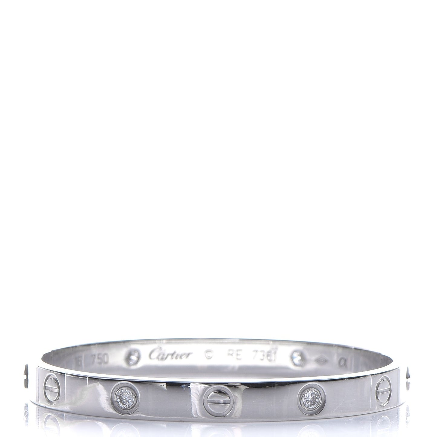 18K White Gold 4 Diamond LOVE Bracelet 16