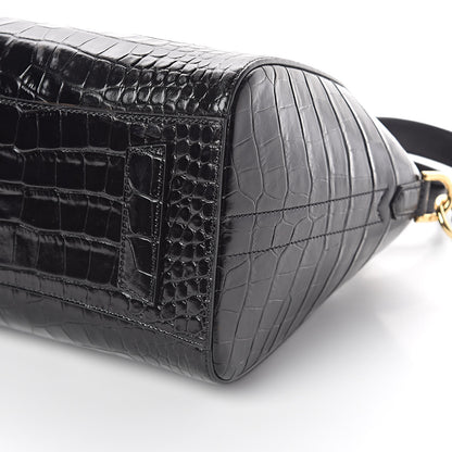 Givenchy Calfskin Crocodile Embossed Small Antigona Black 9 of 9