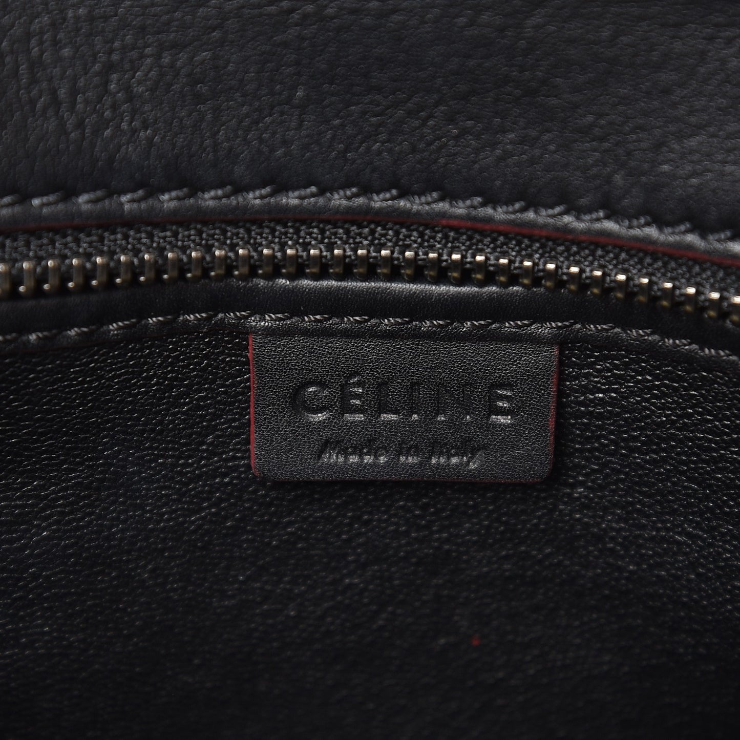 Smooth Calfskin Nano Luggage Black Red