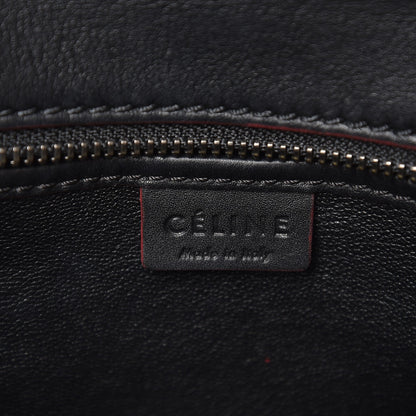 Celine Smooth Calfskin Nano Luggage Black Red 7 of 13