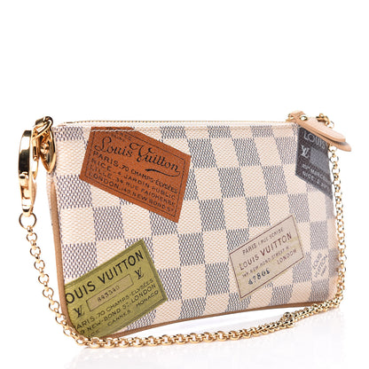 Louis Vuitton Damier Azur Trunks Labels Pochette Milla MM 3 of 10