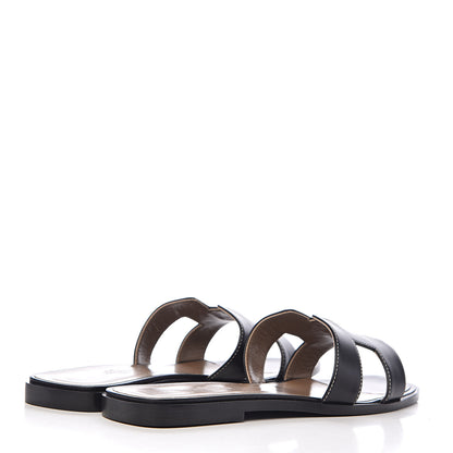 Hermes Box Calfskin Oran Sandals 41 Black 4 of 14